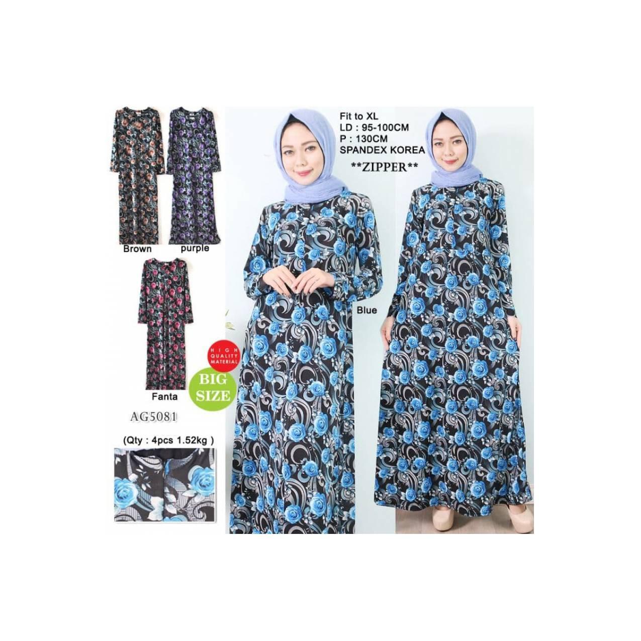 Grosir Gamis Syar'i SPANDEK KOREA (isi 4pcs) AG5081