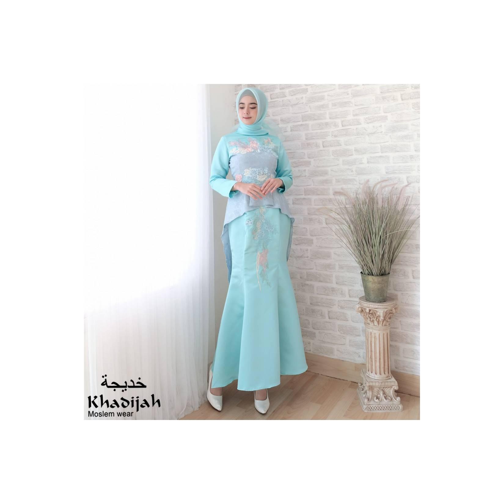 Gaun latifah original brand Khadijah bin Dawod blue