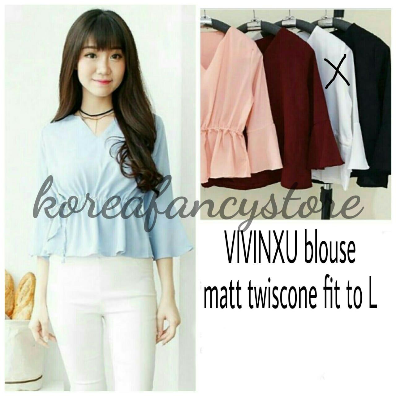 koreafancystore / vivixu / baju bahan twiscone / baju kantoran / pakaian dinas / atasan lengan panjang / baju lengan panjang / pakaian sopan / baju hijab / baju warna peach / fashion muslim / pakaian casual / kemeja wanita lengan panjang