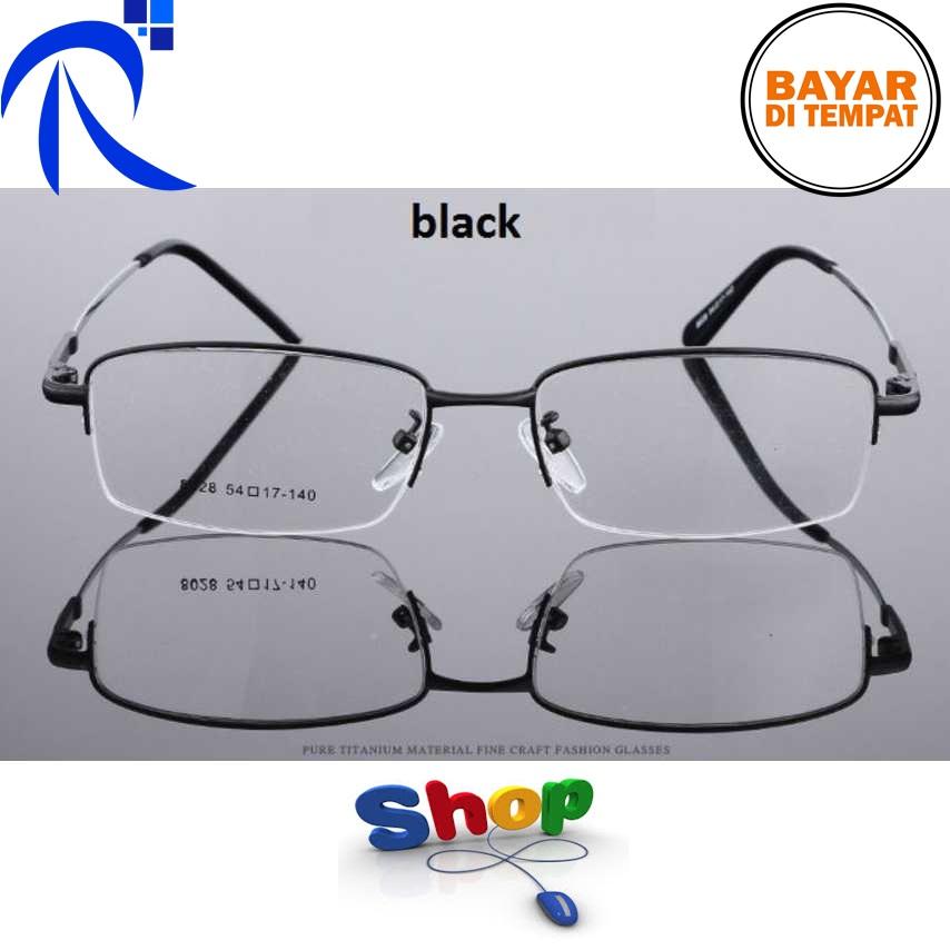 Rimas Kacamata Lensa Bening Memory Alloy Frame - Black / Hitam Kaca Mata Lentur Aman Nyaman Berkualitas FREE ONGKIR
