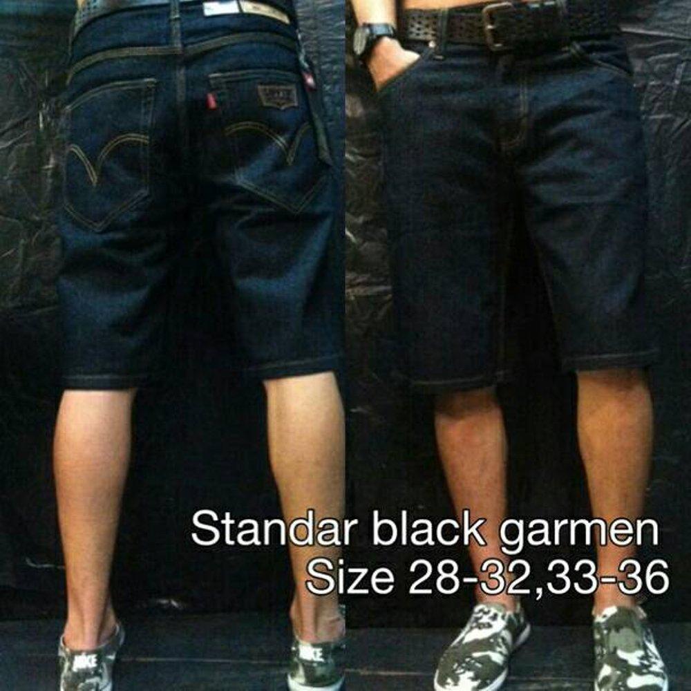 Celana Pendek Jeans Pria Black Garmen 