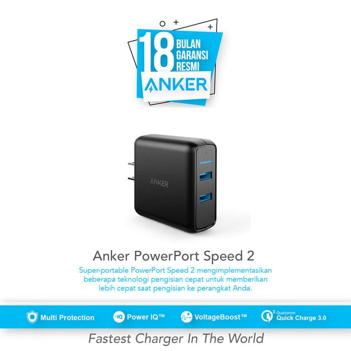 Anker Wall Charger PowerPort Speed 2 Quick Charge 3.0 Hitam - A2025J11