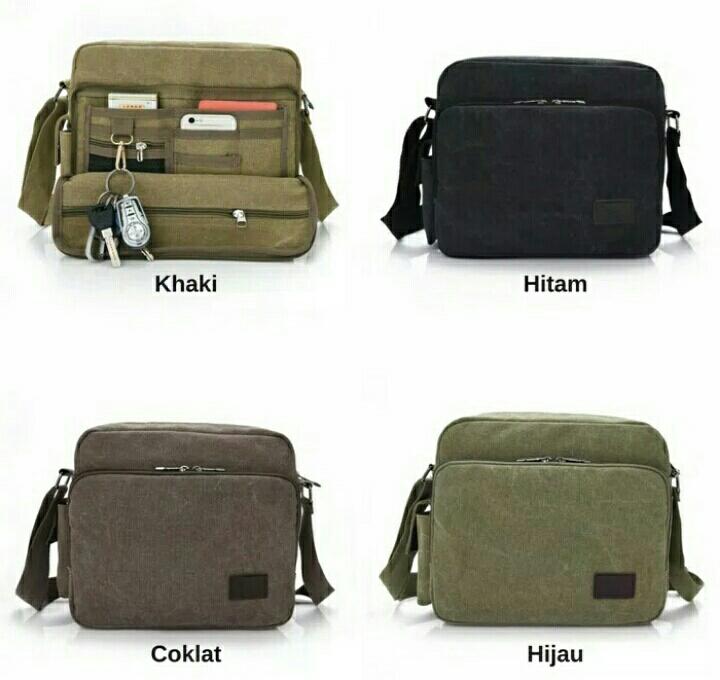 SELALU ADA - Tas Slempang Selempang Pria Kanvas Import Multi Fungsi S534