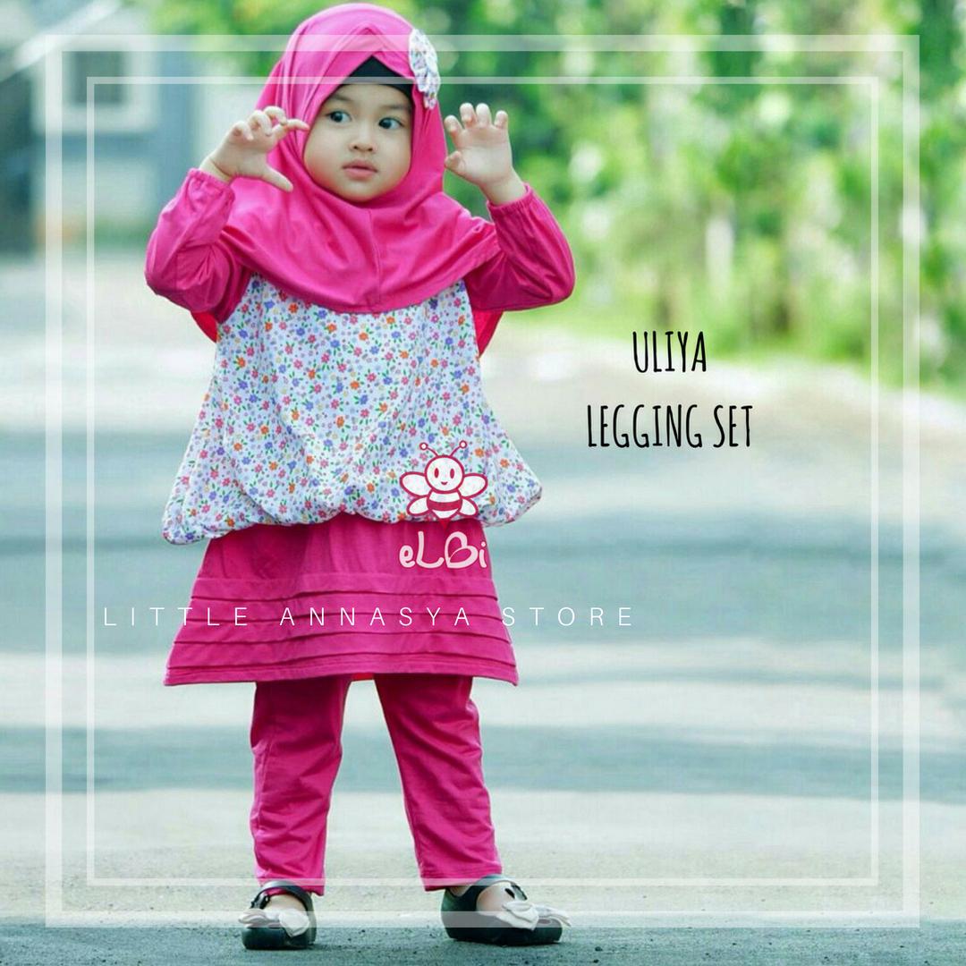 Baju Muslim Anak Perempuan / Baju Muslim Balita Perempuan / Busana Muslim Balita / Gamis Balita / Baju Muslim Balita / Baju Pesta Anak Muslim / Uliya Legging Set