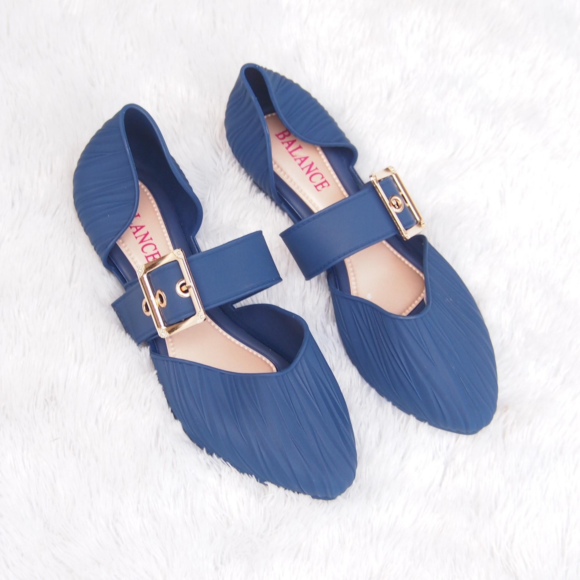 Flat Shoes Sepatu Slip On Jelly Tali Gesper Terbaru Warna Random CMS-L016