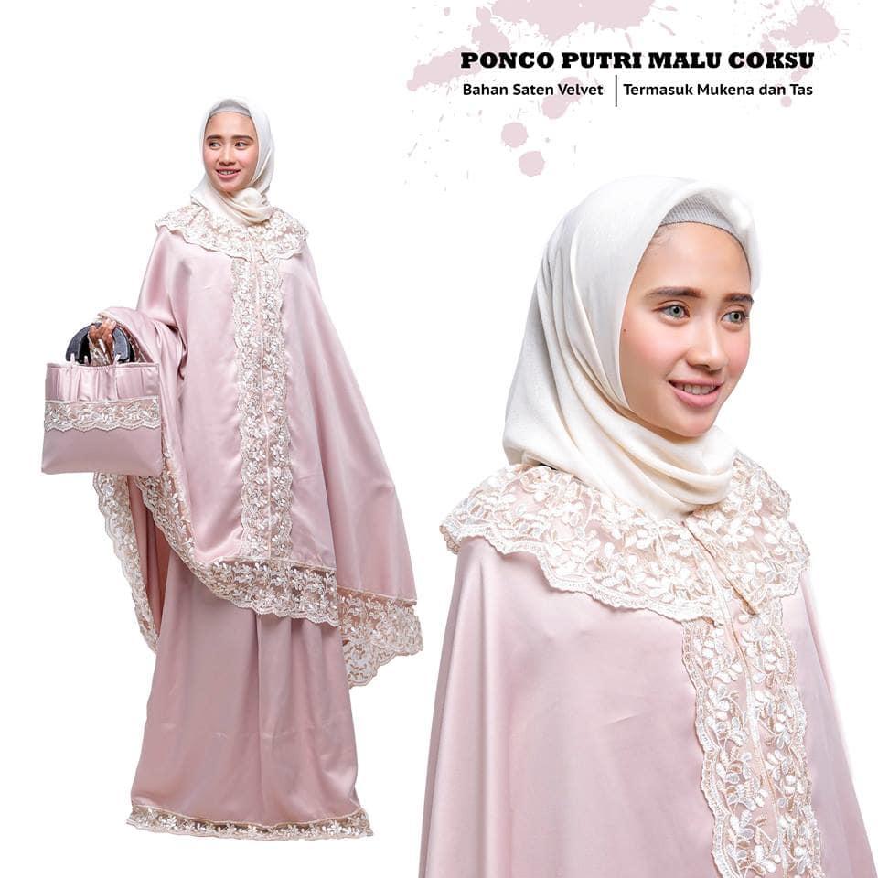 TERLARIS!!! MUKENA VELVET PONCO PUTRI MALU COKLAT SUSU mukena mewah / mukena dewasa / mukena tatuis / mukena anak / mukena bali / mukena katun jepang