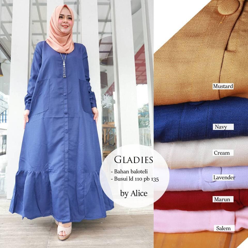 gladies dress ori alice gamis muslimah busui jumbo longdress maxy balotelli premium polos simple