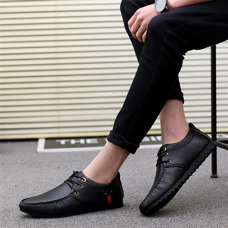 ZYATS 2018 Sepatu Baru Pria Sepatu Kulit Resmi Kasual Bahan Flat Sepatu Bernapas Sepatu Kasual