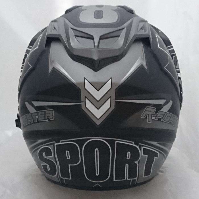 Helm DMN 2 kaca (double visor) Sport B-doff abu || helm kyt / helm bogo / helm full face / helm ink / helm sepeda /helm motor/helm nhk/helm retro/helm anak/helm gm