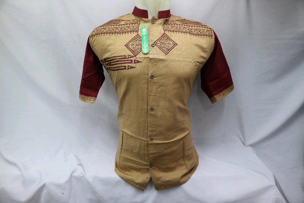 Pusat Baju Koko Bordir Tasik Kemeja Muslim Baju Pria Dewasa Gamis Lengan Pendek Baru KWV 061 di lapak Al Muttaqin Collection produsenbajukoko