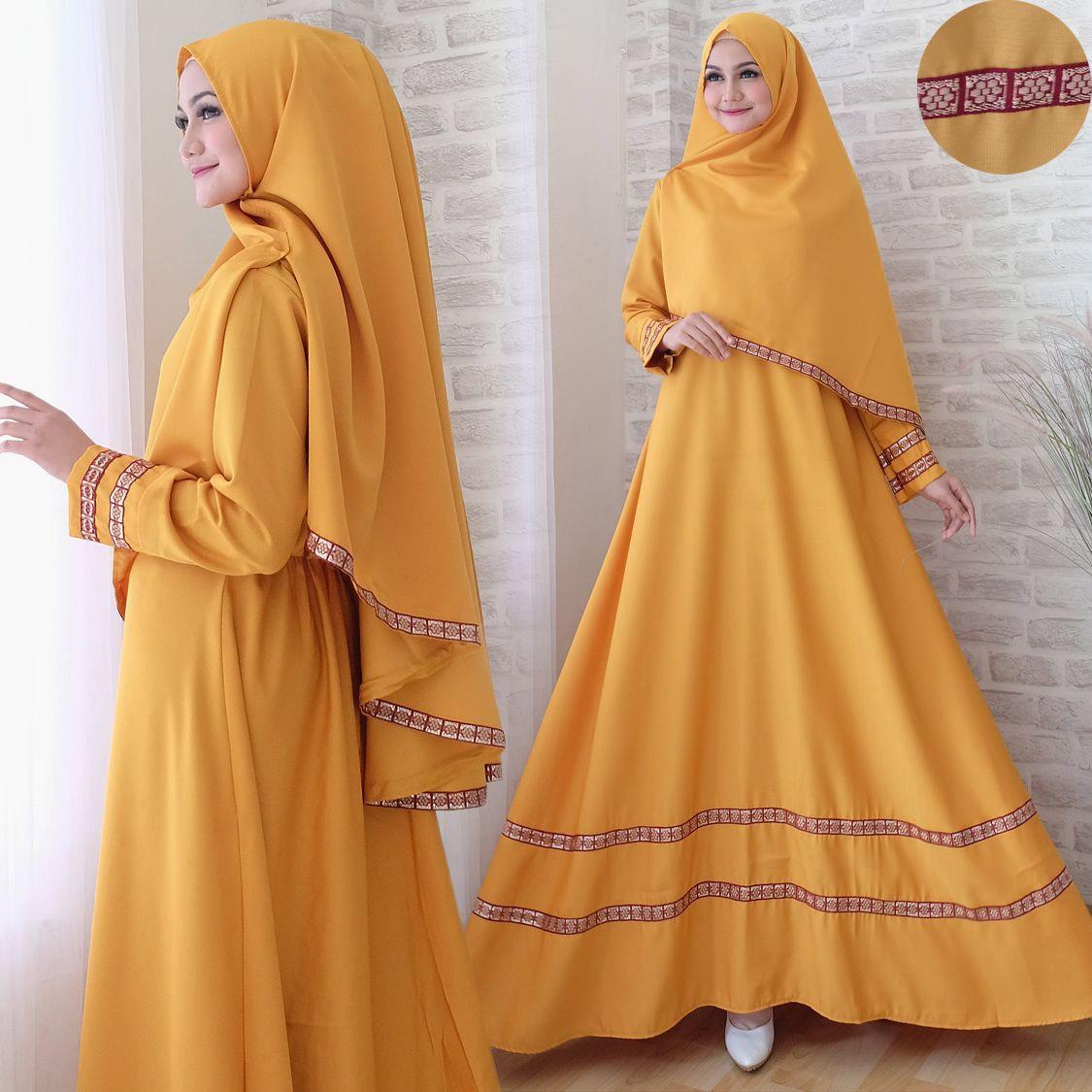 Suki Baju Gamis Muslim Rayha / Dress Muslimah / Hijab Muslim / Gamis Syari’I / Baju Gamis / Fashion Muslim / Setelan Muslim / Hijab Wanita / Baju Muslim / Maxi Gamis / Fashion Muslim