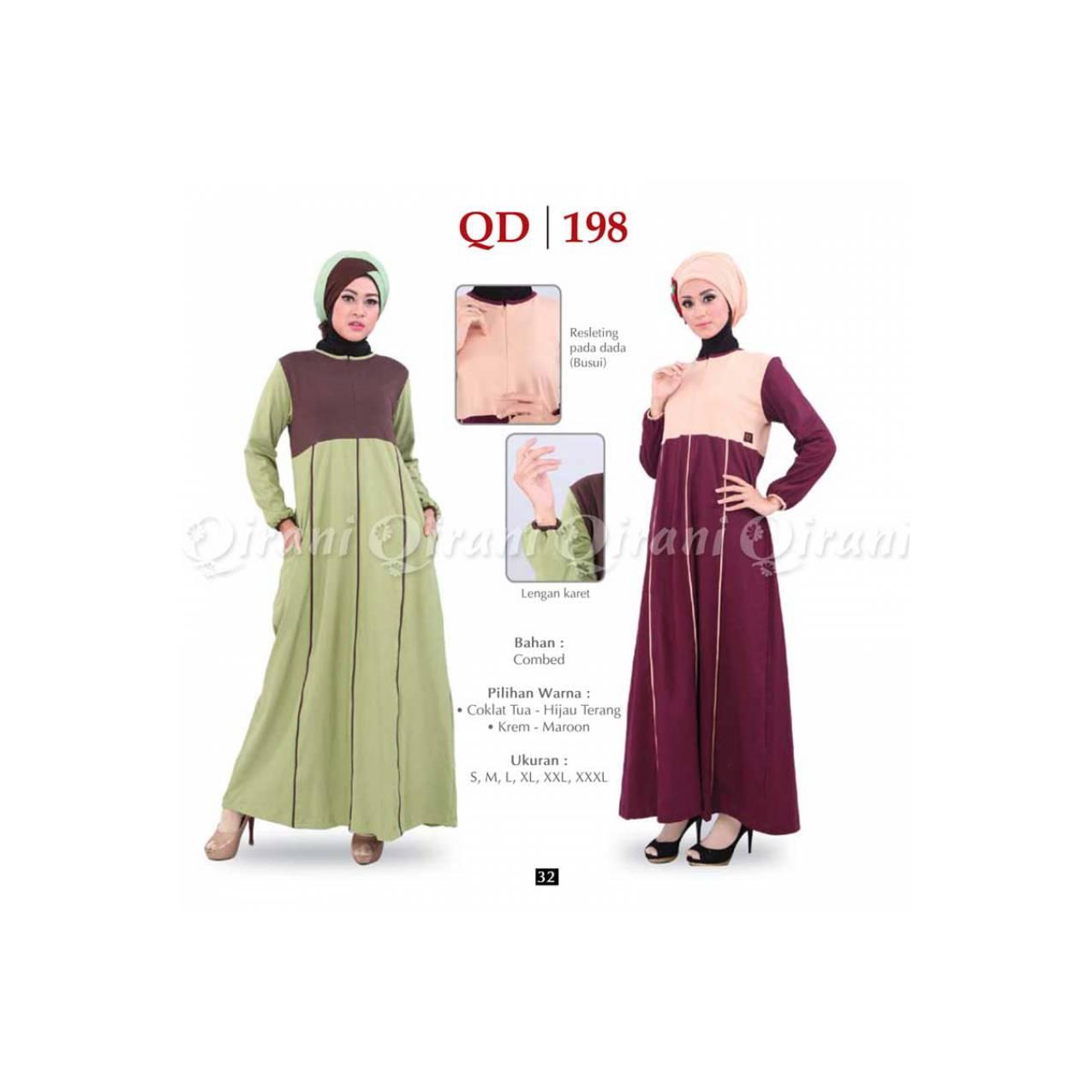 Baju Muslimah Gamis Murah Bahan Kaos QIRANI QD - 198