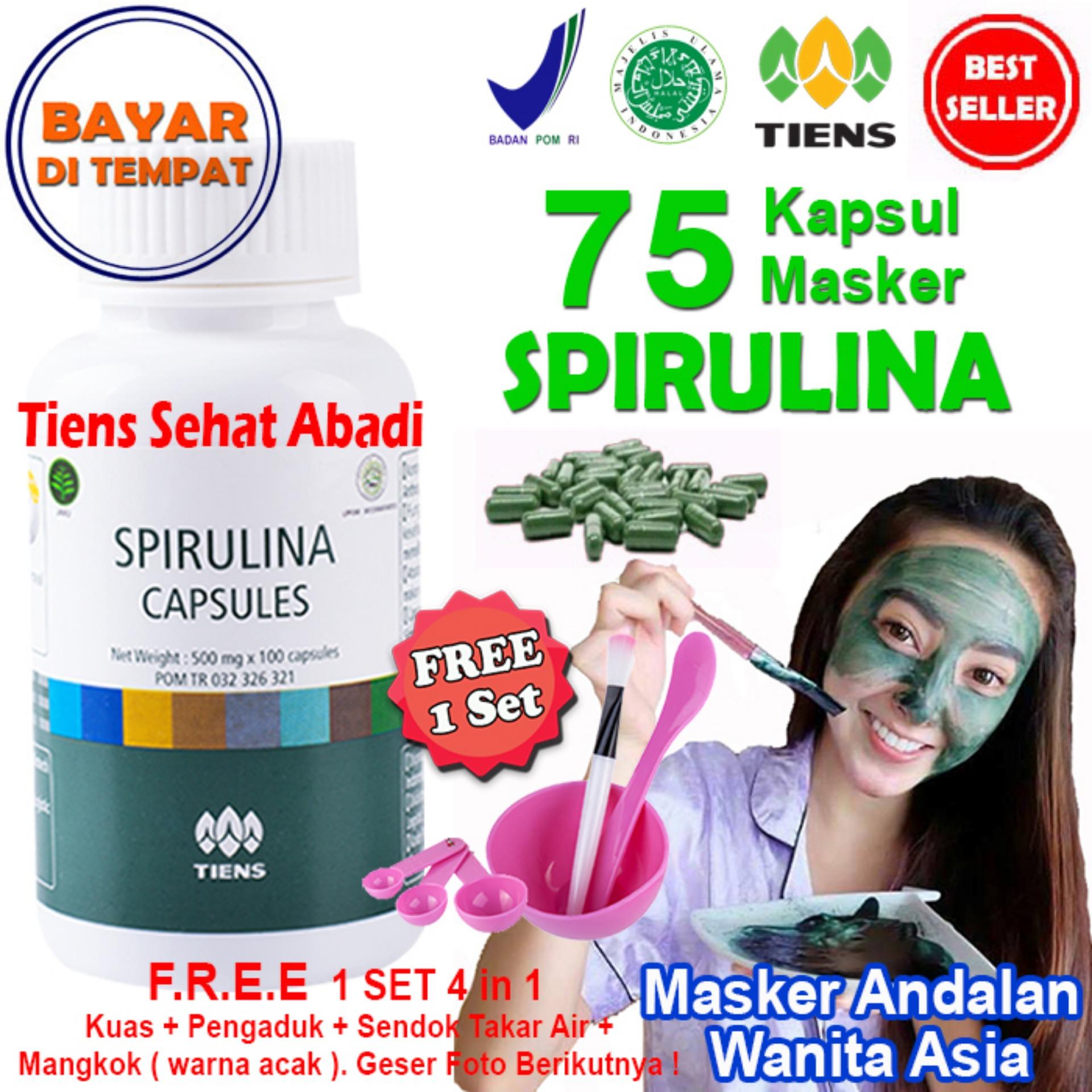 Masker TIENS Spirulina Herbal Pemutih Wajah - isi 75 Kapsul | Masker wajah bubuk | Masker wajah aloevera | Masker wajah kefir | Masker wajah freeman | Masker wajah roro mendut | Masker wajah wardah | Masker wajah naturgo |