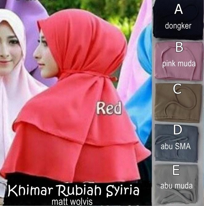 Bergo instan rubiah diamond dua layer / khimar bergo instan diamond 2 layer