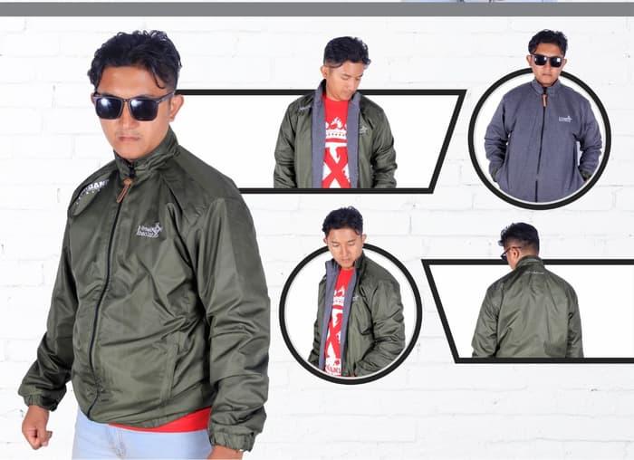 Jaket bolak balik dobel bahan Taslan JN terbaru