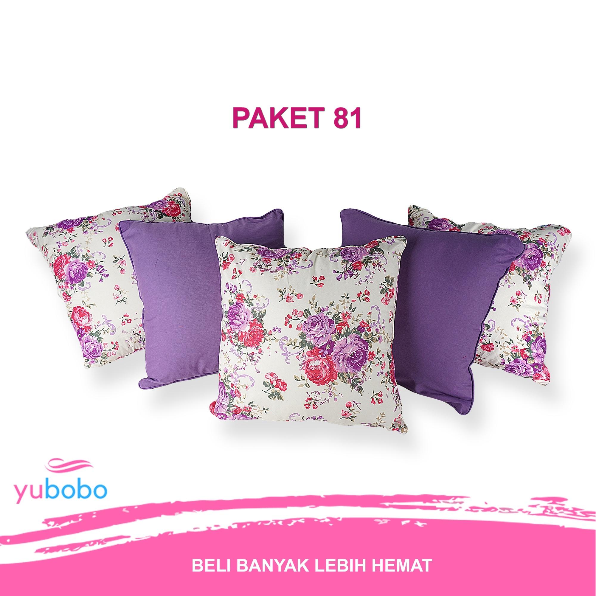 Paket Sarung Bantal Sofa (1 Set / 5 Pcs) Kursi Tamu (Hanya Sarung) - Yubobo