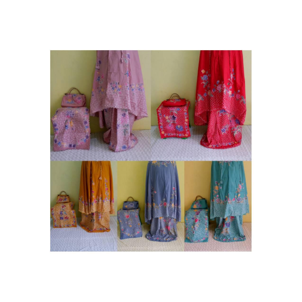 Mukena batik encim bordir pekalongan (inc tas + sajadah) 1 Warna