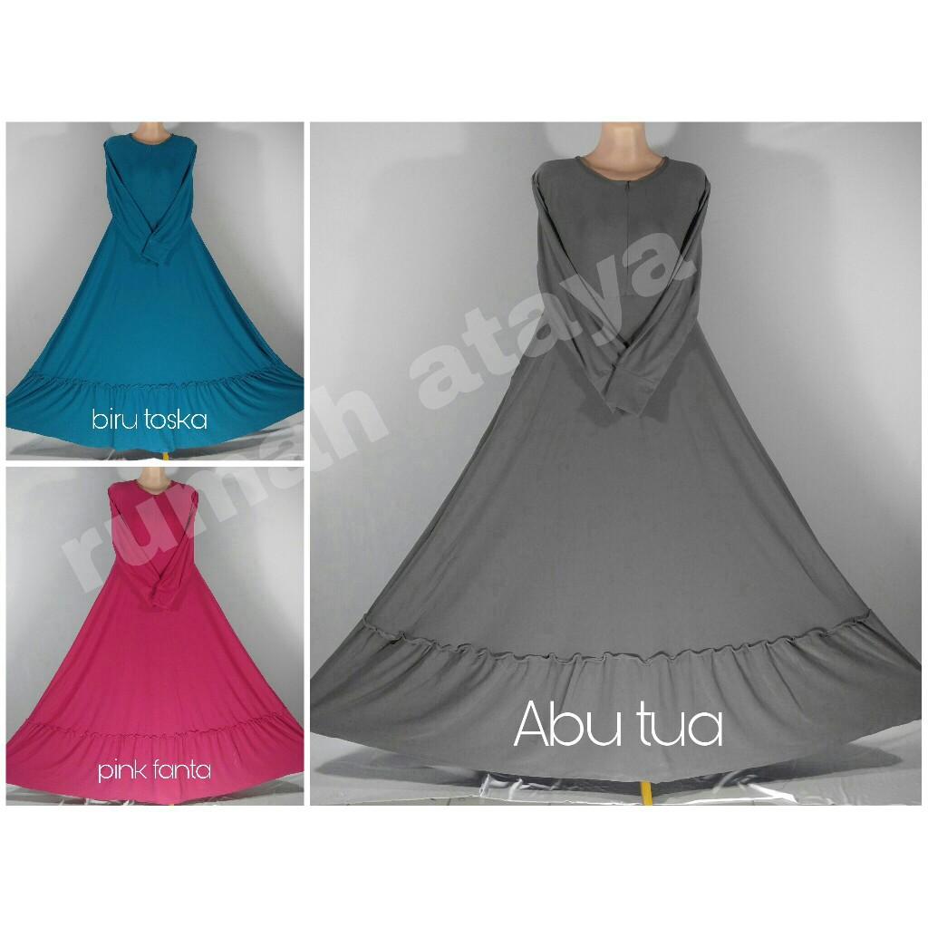 Gamis Jersey Remple Susun 1 (S1 - Hijau Botol)