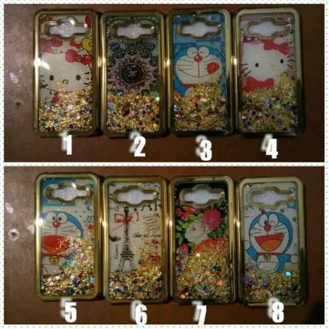 SAMSUNG GALAXY J2 2015 J200 Gliter Water Chrome Gliter Air Chrome Case Karakter Case Gold