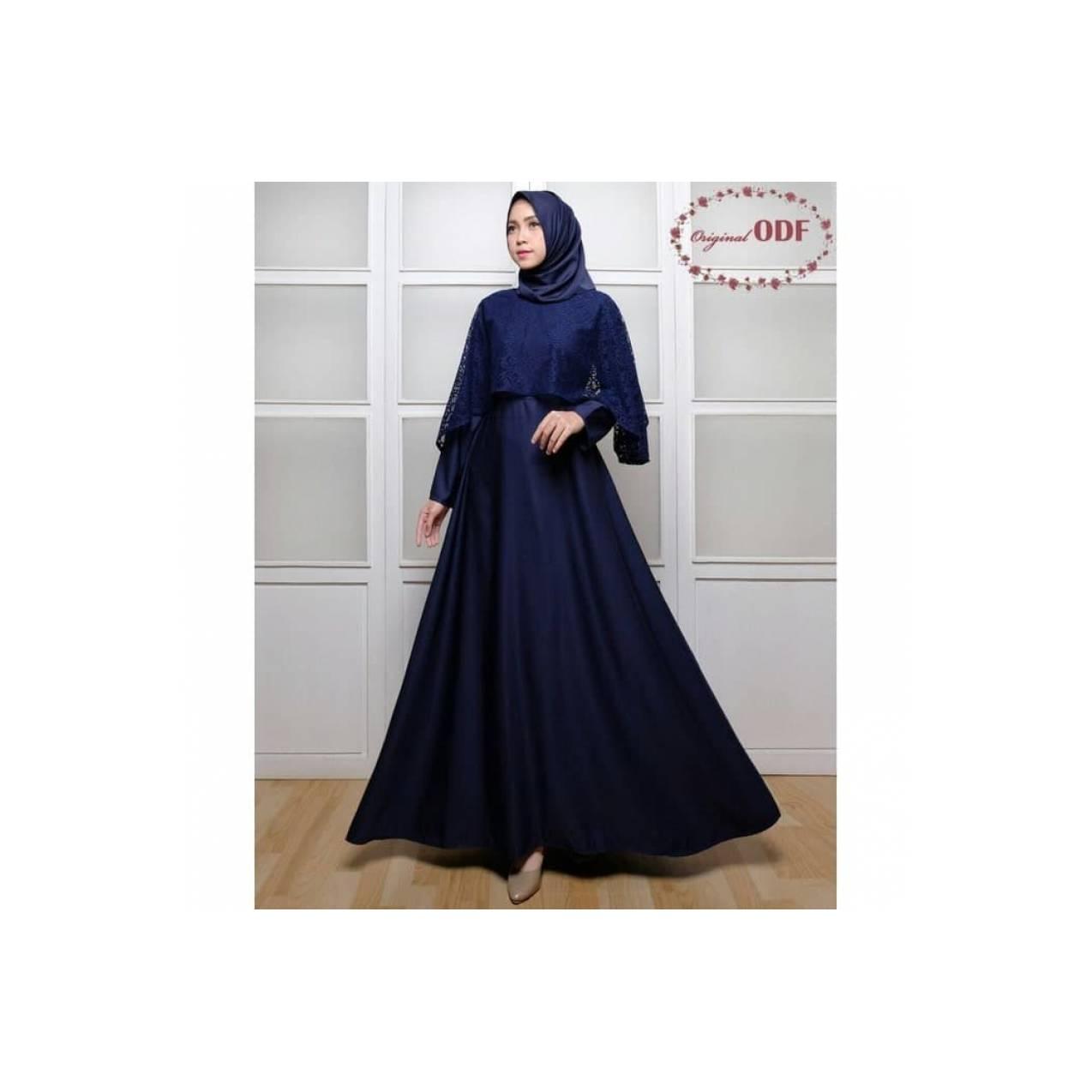 New Baju Gamis Syari Pesta Remaja Kombinasi Brokat Set Jilbab Pashmin