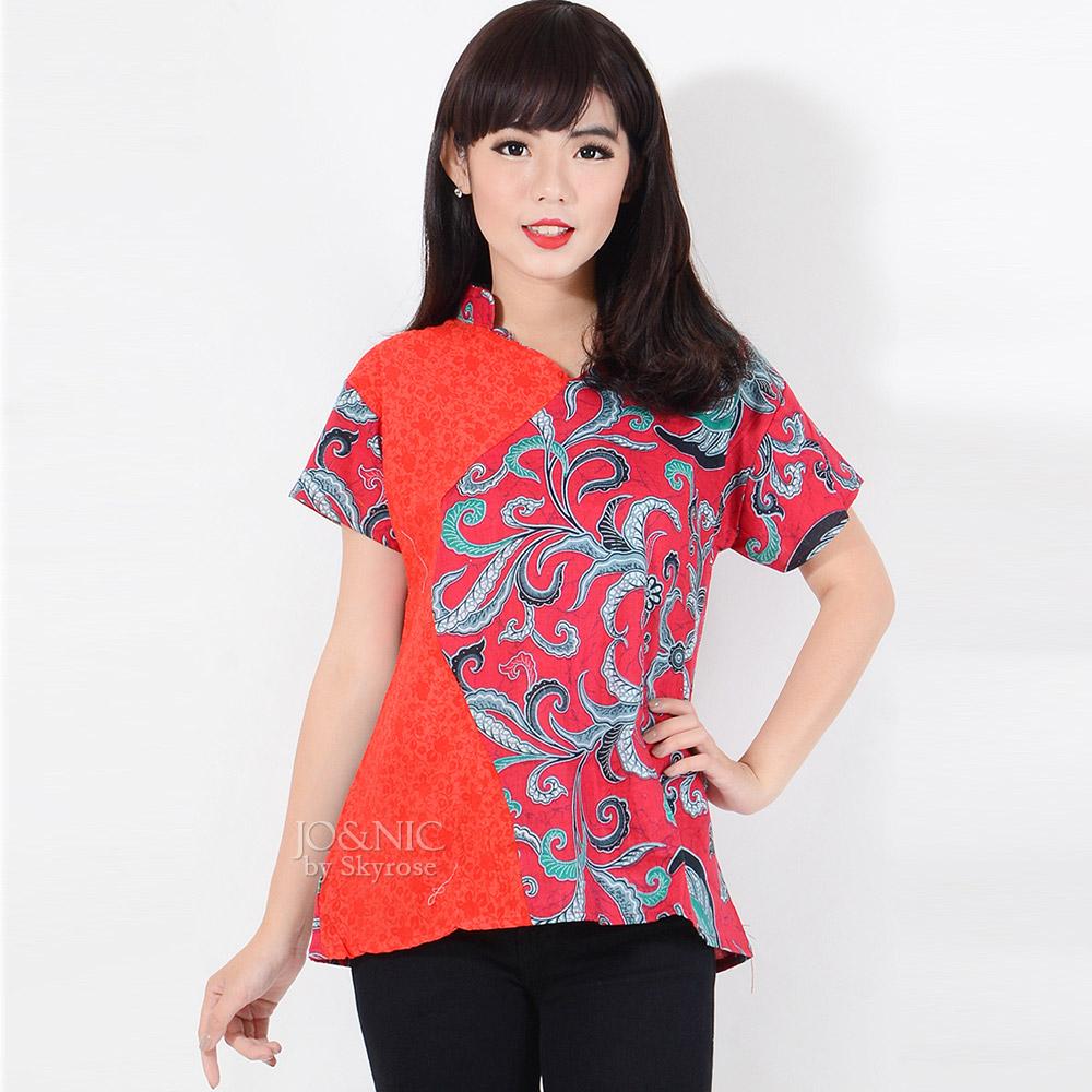 JO & NIC Ariel Combine Blouse Batik Wanita - 3 Ukuran