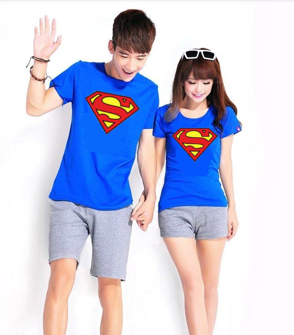 KAOS COUPLE NEW SUPERMAN (BIRU) di lapak COUPLE GROSIR couplegrosir