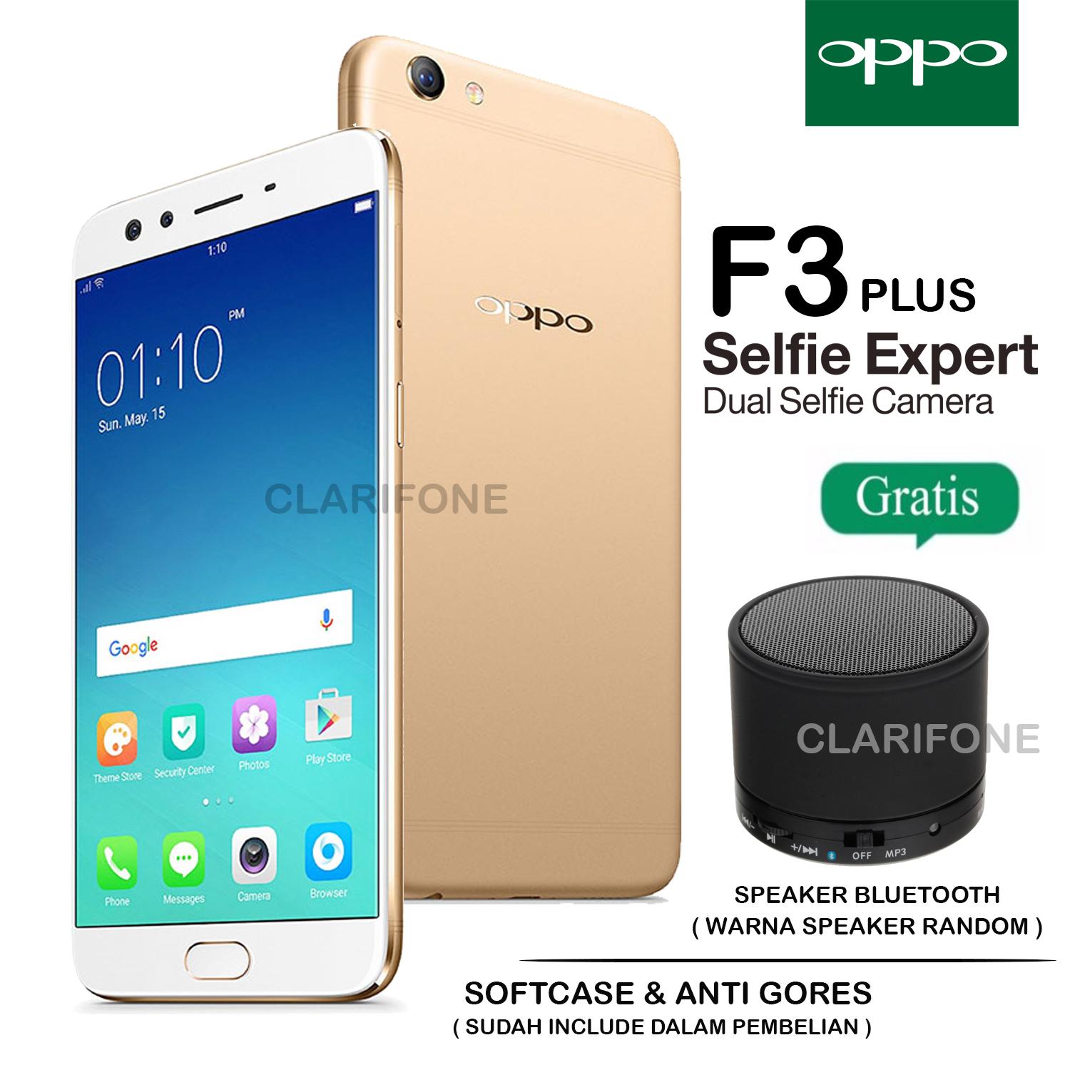 OPPO F3 PLUS - 4GB/64GB - GARANSI RESMI - GOLD