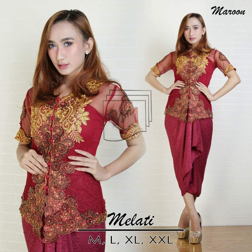 kebaya modern tangan pendek - kebaya wisuda rok batik - kebaya pesta