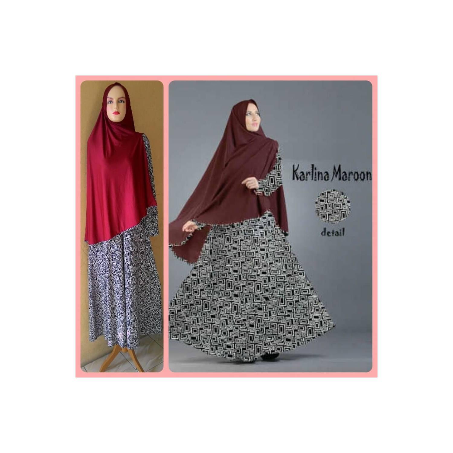 Gamis Syari Murah Karlina Marun Murah Diskon