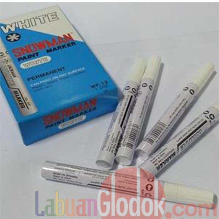SPIDOL PERMANENT PAINT MARKER SNOWMAN PUTIH Isi 12 PCS