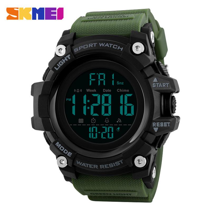 SKMEI Pria Jam Tangan Merek Terbaik Mewah Pria Olahraga Kamuflase LED Jam Digital Kasual Modis Pria Militer Anti Air Jam Tangan