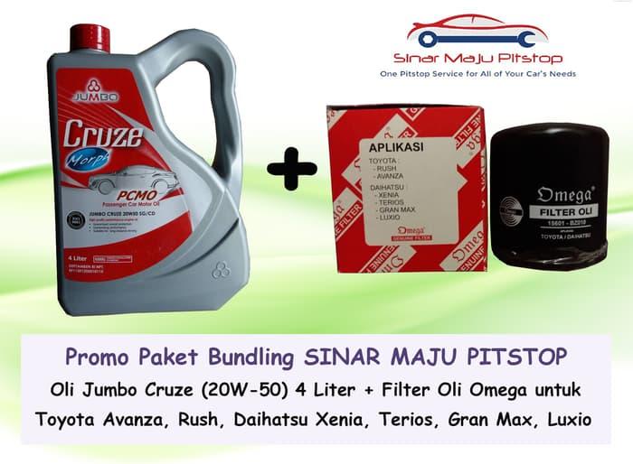 PAKET Oli Mobil JUMBO CRUZE 20W-50 - 4 Ltr & Filter Oli Avanza Xenia