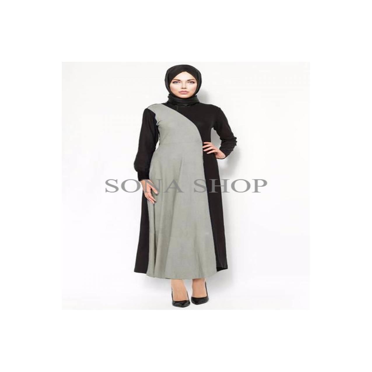 Gamis Abaya Syari Abu Big Size (S-6xl) 49JA