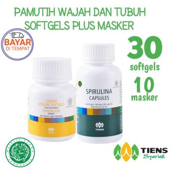 Harga Penawaran Tiens Paket Pemutih Badan dan Wajah - Tiens Masker Spirulina - 10 Kapsul +