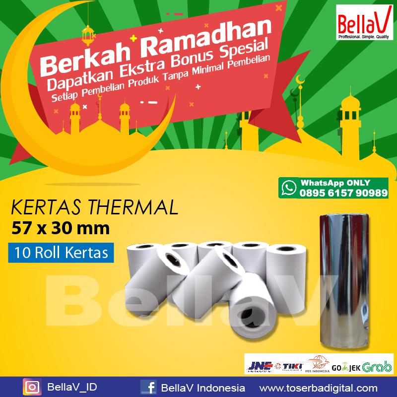 Kertas Thermal Printer Uk 57 X 30 Mm (10 Roll)