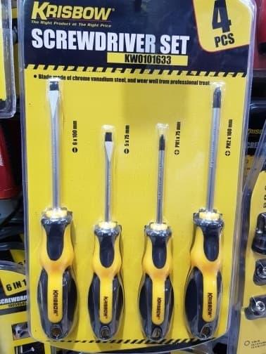 Bayar di tempat Screwdriver Set Isi 4/ Obeng Set Krisbow 4Pcs