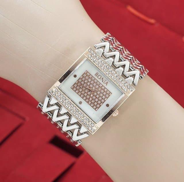 Grosir Jam Tangan Wanita /Cewek Murah B.o.n.i.a. JTR 591 KOMBINASI ROSEGOLD/jam tangan trendy, jam tangan,kekinian, jam tangan elegan, jam tangan unik, jam tangan cantik, jam tangan murah berkualitas