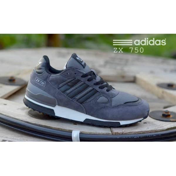 Sepatu Pria Casual Adidas ZX750 Abu List Hitam Running