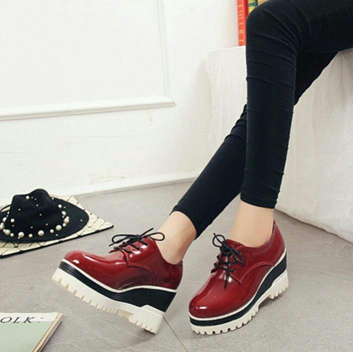 Sepatu Kets Boots Wanita Maroon Karys4 ID33