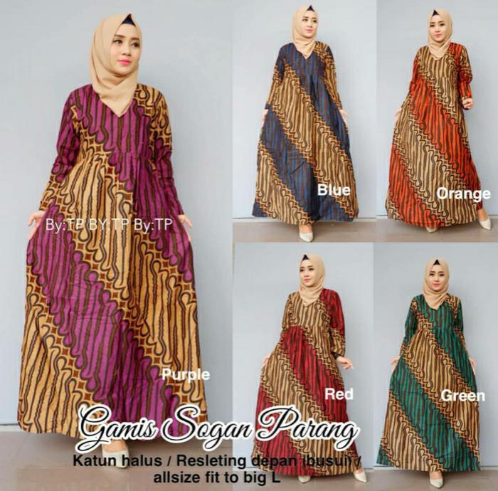 Dress Batik Solo. Gamis Batik Sogan Parang Series