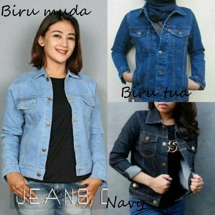 Jaket wanita cewek Levis denim jaket motor