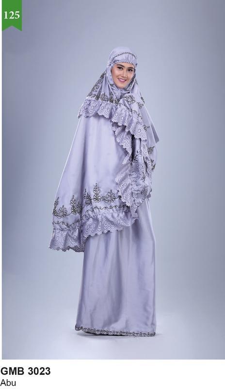 Garsel Fashion Mukena - bahan sutra dof - Murah & berkualitas (Abu-Abu) GMB 3023