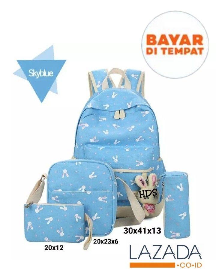 promo!!! tas anak / sekolah /backpack wanita dengan model terbaru/ motif playboy/ kelinci (TIDAK TERMASUK BONEKA)