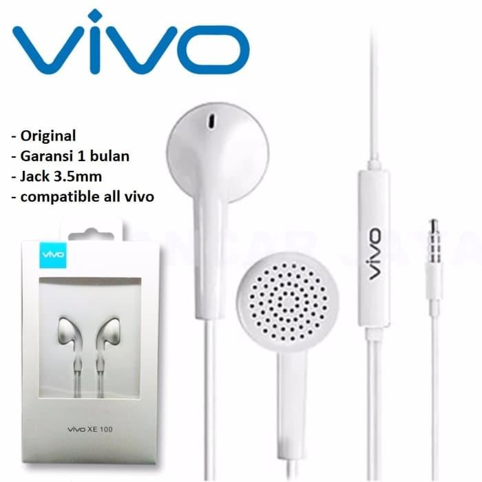 GROSIR Vivo Handsfree Vivo V5 V5s V5 plus Y53 XE100 Original 100% New Headset Vivo Bisa Untuk Brand Handphone Android Selain Vivo Jack 3.5m