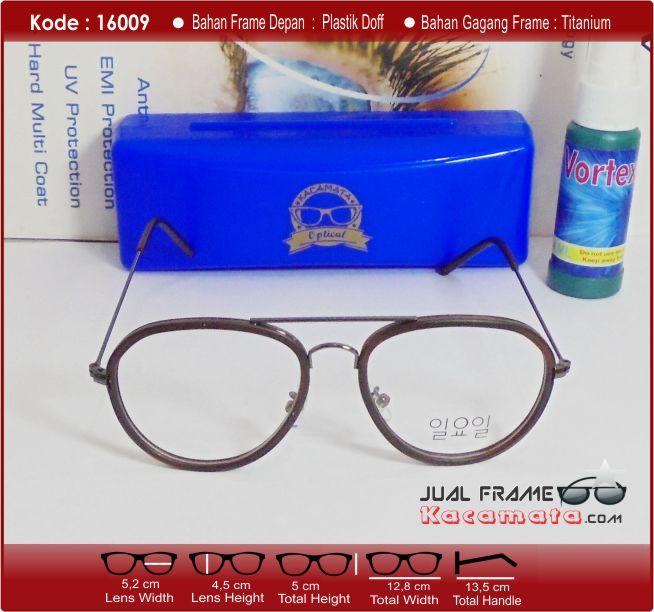 Frame Kacamata Bulat Korea 16009 LENSA ANTI RADIASI + Lensa minus/plus/silinder untuk pria dan wanita
