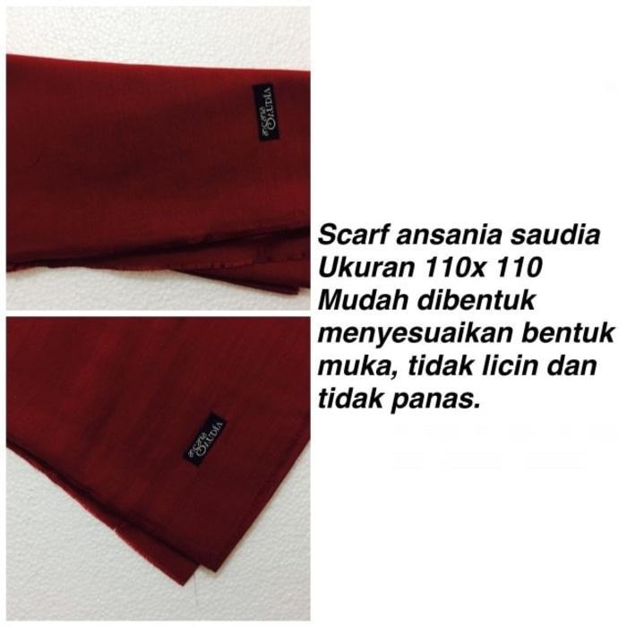 Ansania Saudia Rawis Warna Marun - Jilbab Hijab Kerudung Khimar Segi Empat