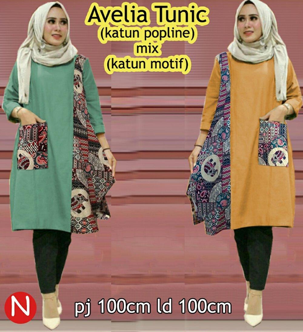 avelia tunic tunic atasan blouse wanita kemeja etnik batik elegan simple cantik style modis murah baju muslim pesta gamis syari model terbaru