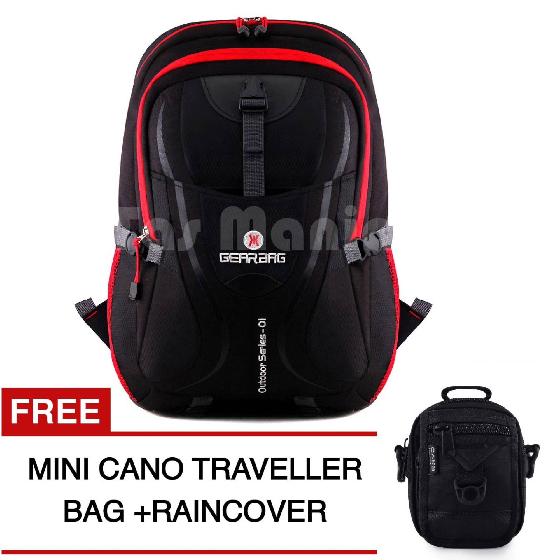 Tas Ransel Pria Gear Bag - Scorpion X87 Tas Laptop Backpack - Black Red + Raincover + FREE Tas Selempang Mini Cano Traveller - Black Promo Diskon Murah Tas Kerja Kantor Kuliah Anti Air Eiger Rei Consina North Face Deuter Termurah Terlaris Best Seller