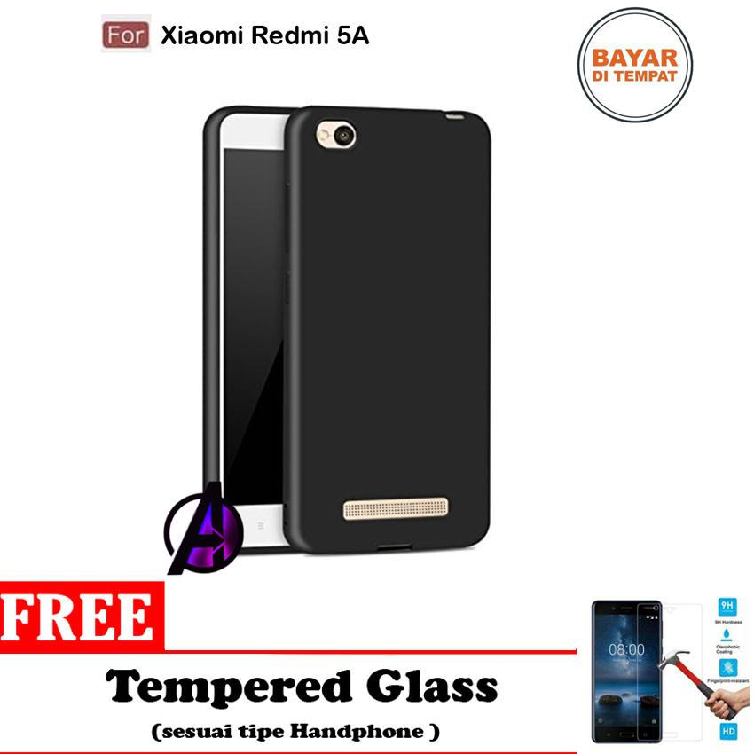 Casing Handphone / Softcase Anti Minyak Baby Skin Case Black Matte Ultra slim Untuk Xiaomi Redmi 5A + free Tempered Glass