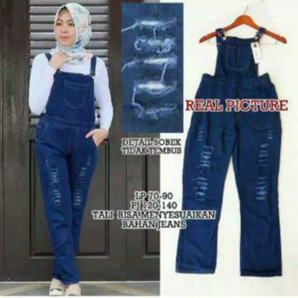 Baby Talk Club Overall Ripped Jeans - Overall Jumpsuit Celana Wanita Jumpsuit Wanita Jumpsuit Jamsuit / Celana Santai-Celana Kekinian Celana Hits Overall Denim Ripped / Jumpsuit Jeans Wanita Premium / Jamsuit Celana Kodok